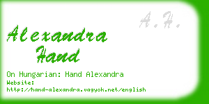 alexandra hand business card